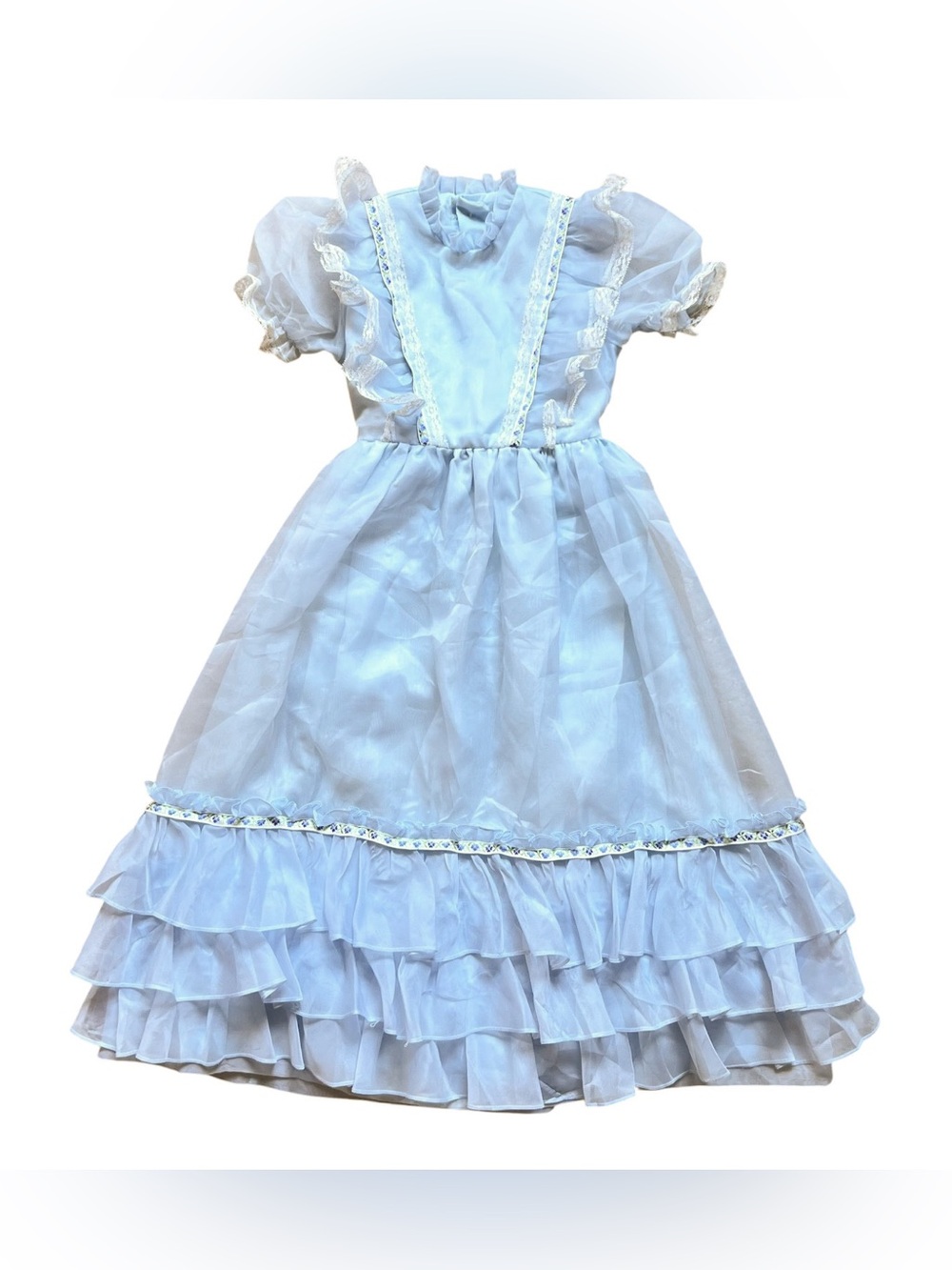 Vintage 80’s Sweet N Sassy Prairie Style Ruffle Lace Ribbon Dress Size 5X